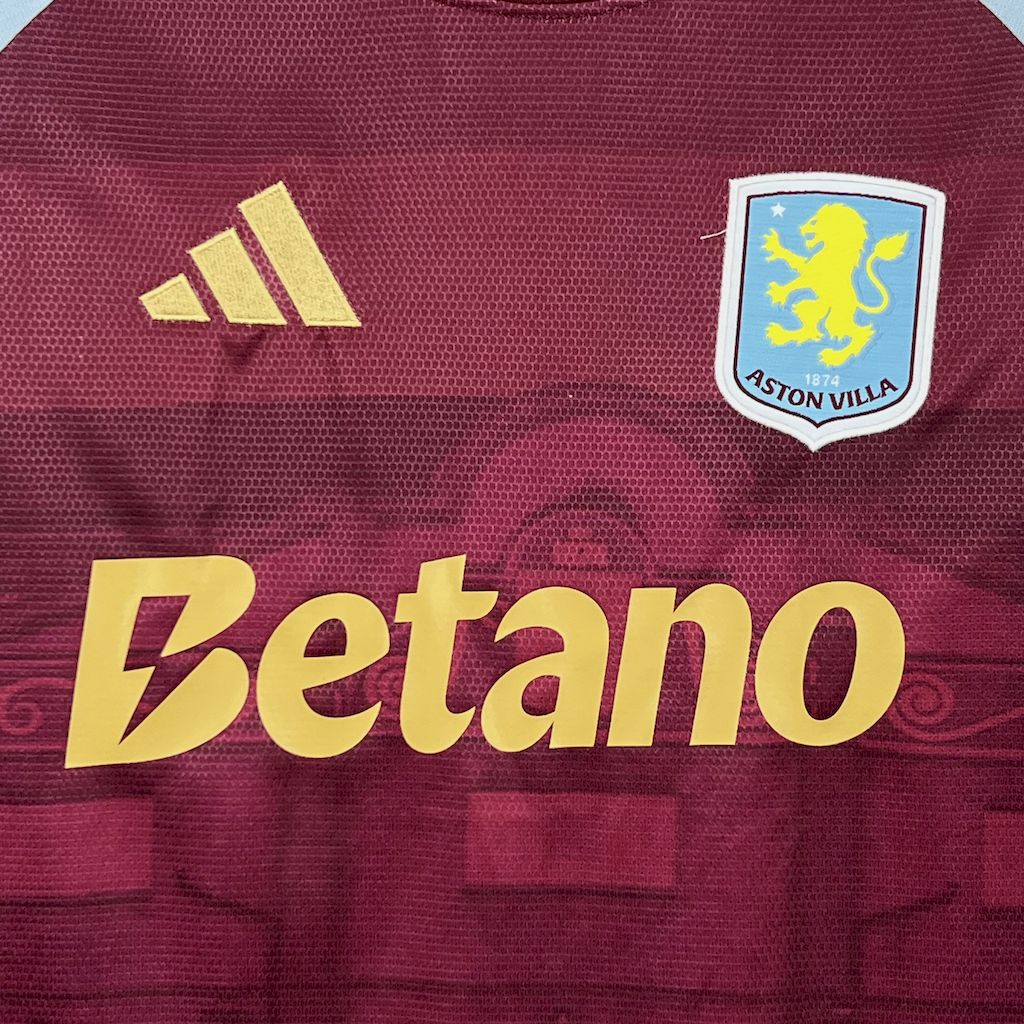 Camisa Aston Villa Home 2025/26 Vermelha e Azul - Versão Torcedor