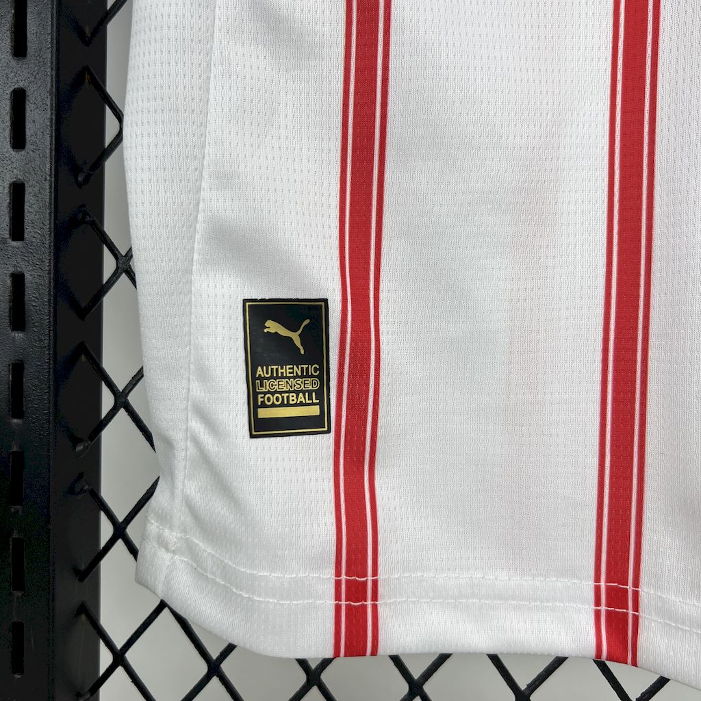 Camisa Girona Home 2025/26 Branca e Vermelha - Versão Torcedor