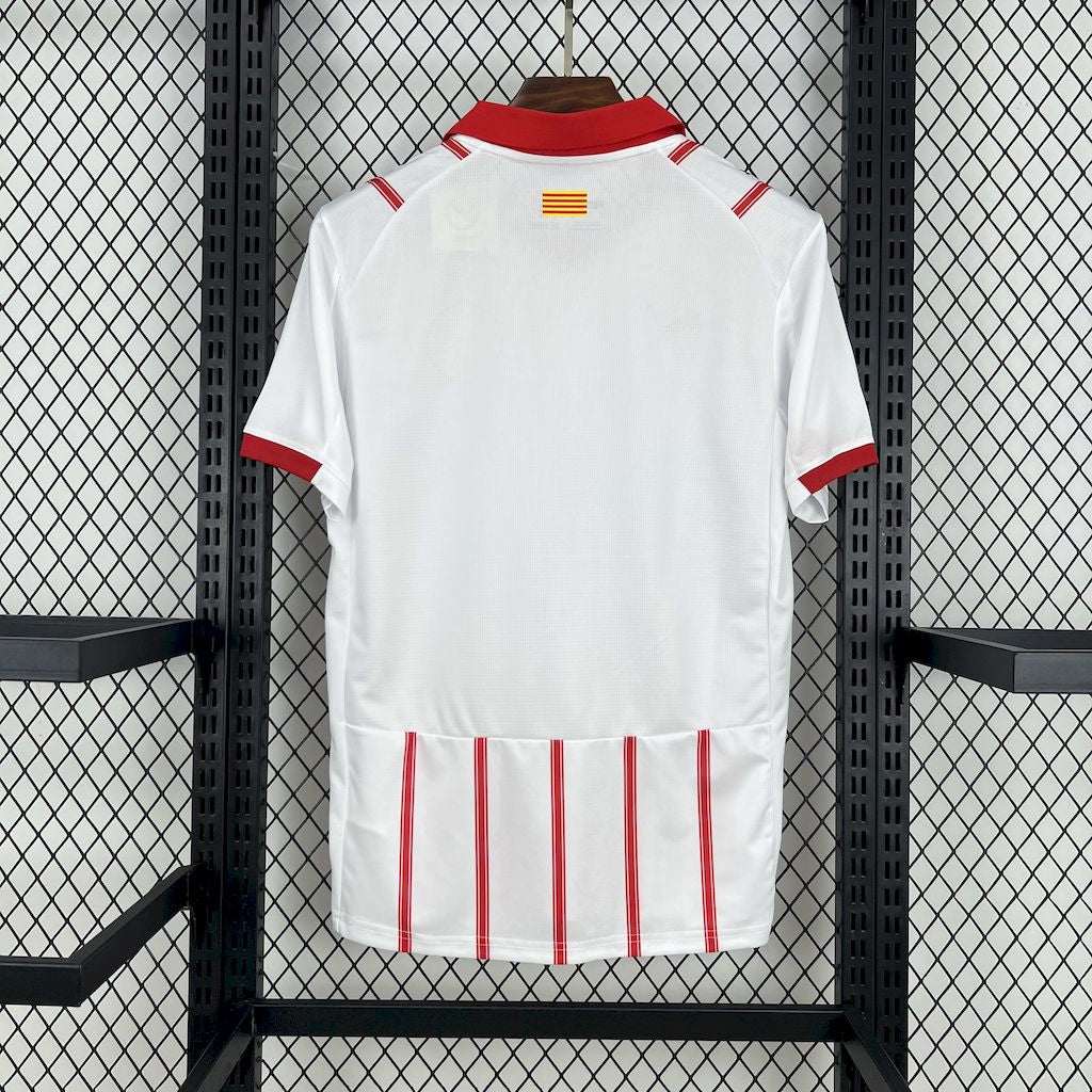 Camisa Girona Home 2025/26 Branca e Vermelha - Versão Torcedor