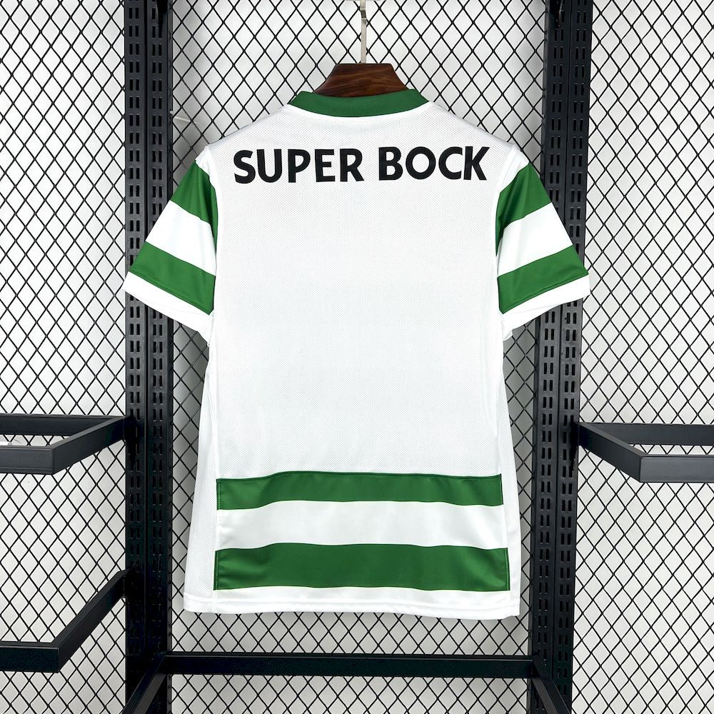 Camisa Sporting Home 2025/26 Verde e Branca - Modelo Torcedor
