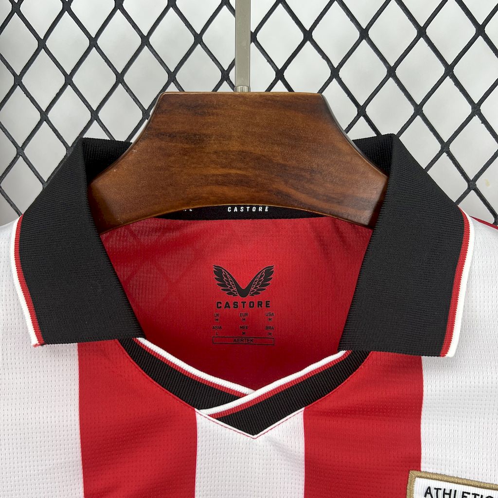 Camisa Athletic Bilbao Home 2025/26 Vermelha e Branca - Modelo Torcedor