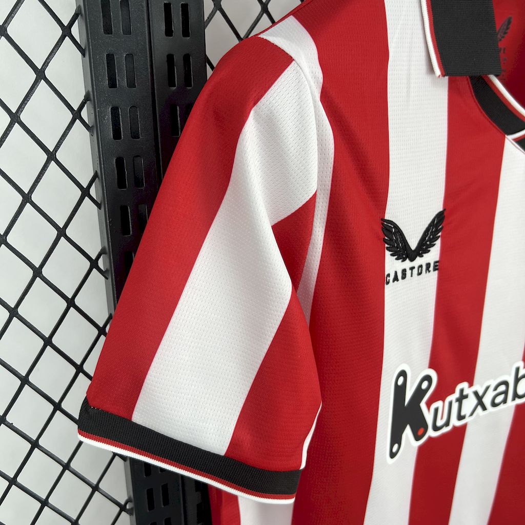 Camisa Athletic Bilbao Home 2025/26 Vermelha e Branca - Modelo Torcedor