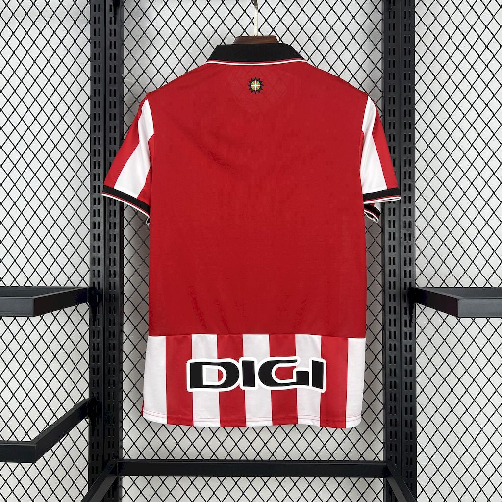 Camisa Athletic Bilbao Home 2025/26 Vermelha e Branca - Modelo Torcedor