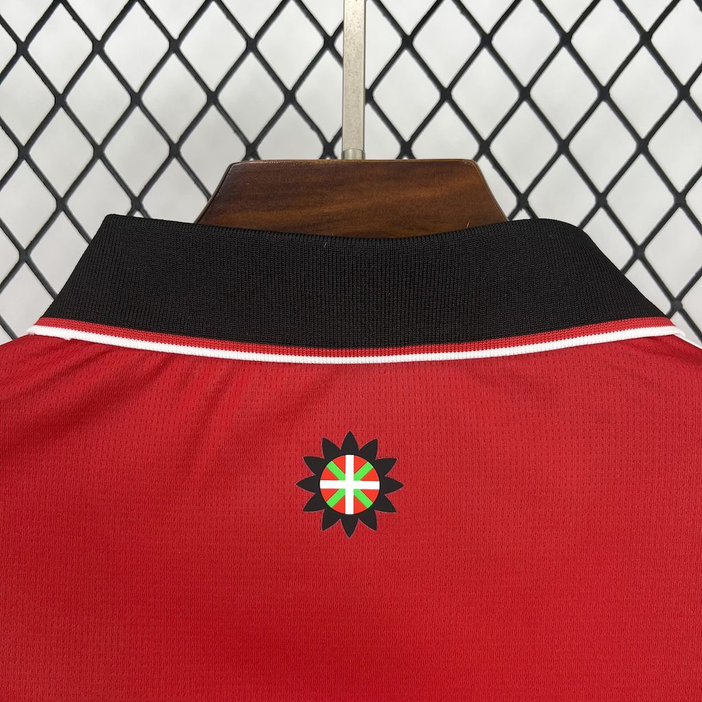 Camisa Athletic Bilbao Home 2025/26 Vermelha e Branca - Modelo Torcedor