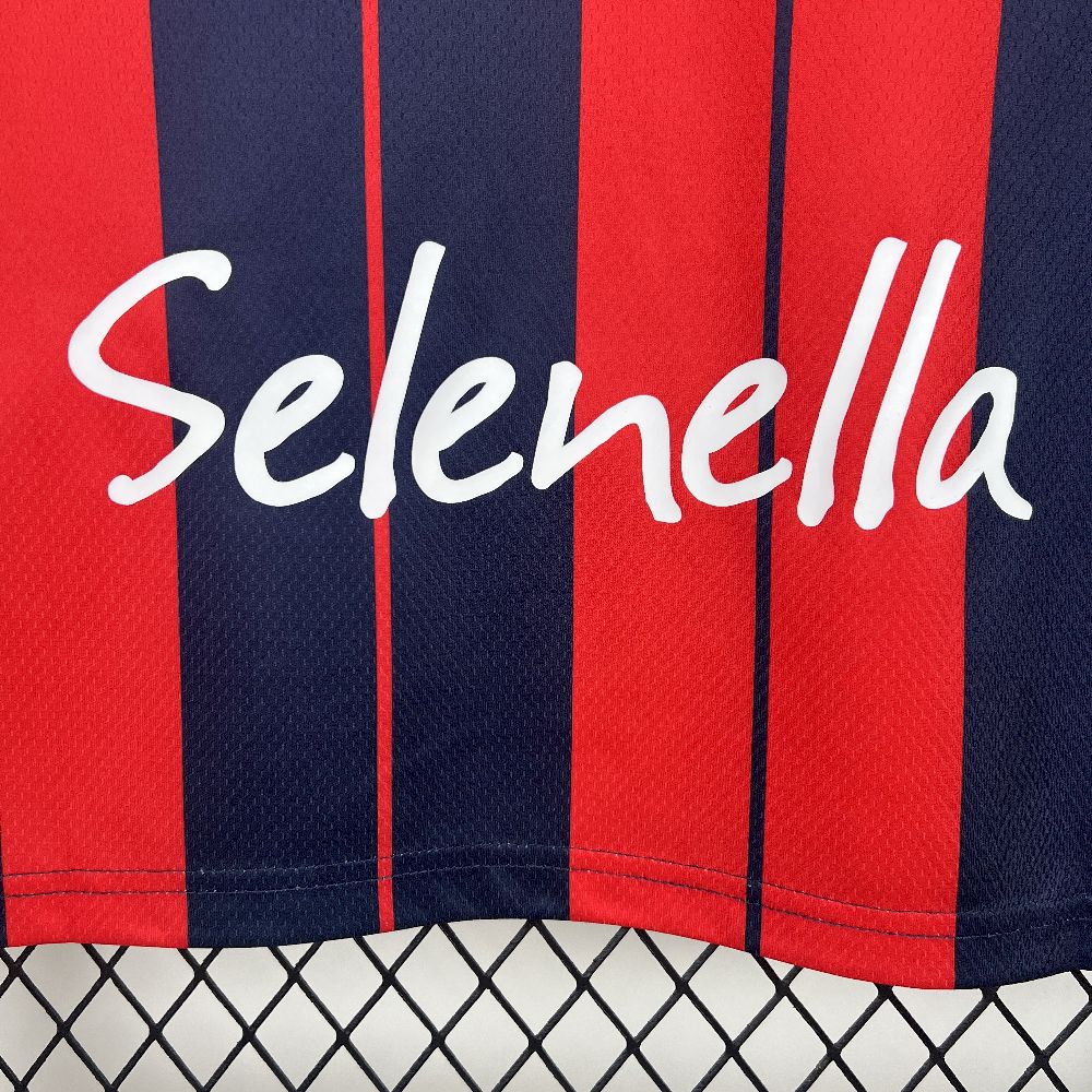 Camisa Bologna Home 2025/26 Vermelho e Azul - Versão Torcedor