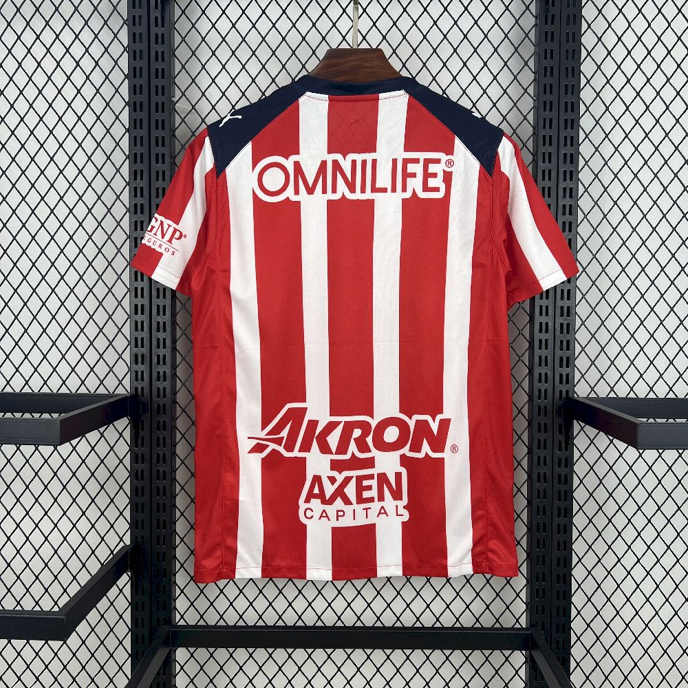 Camisa Clube Chivas Home 2025/26 Vermelha e Branca - Versão Torcedor