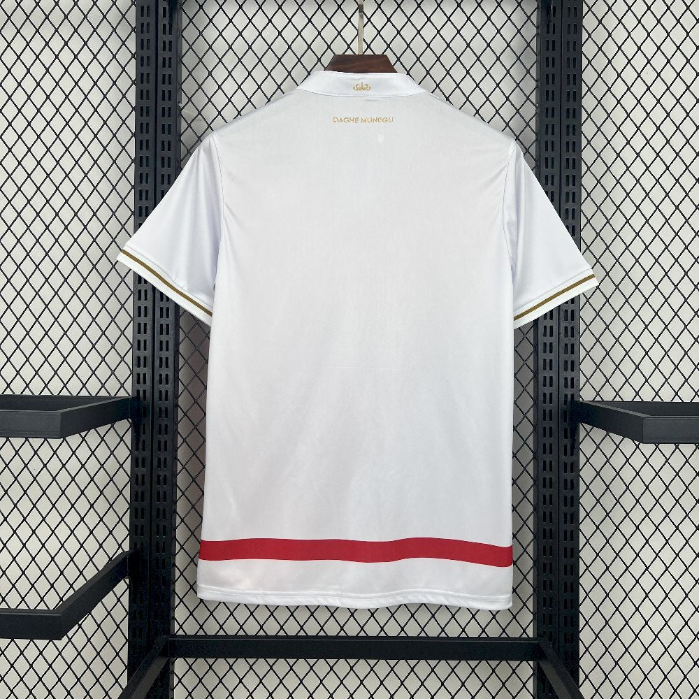 Camisa Monaco Home 2025/26 Vermelha e Branca - Modelo Torcedor