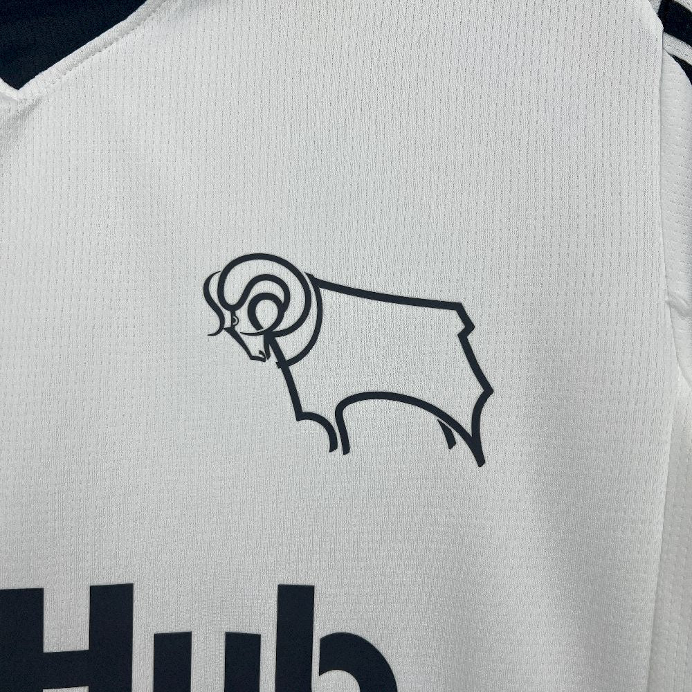 Camisa Derby County Home 2025/26 Branca - Versão Torcedor