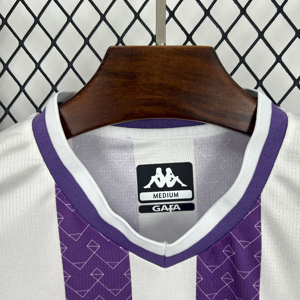 Camisa Real Valladolid Home 2025/26 Roxa e Branca - Versão Torcedor