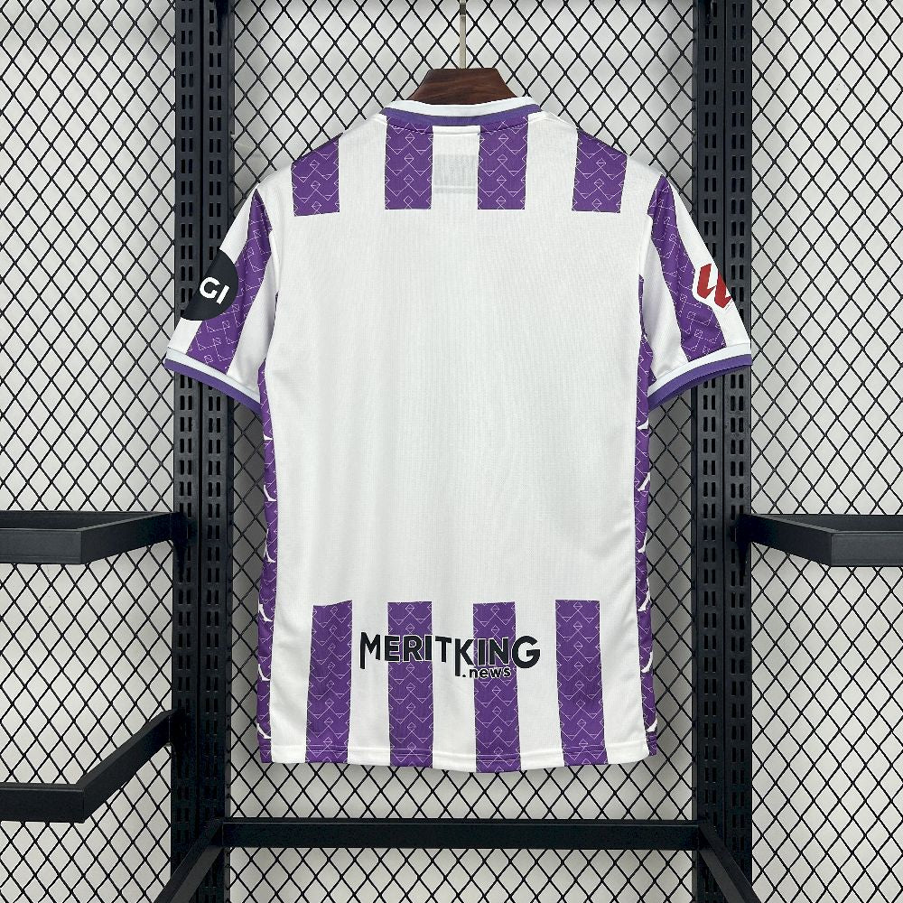 Camisa Real Valladolid Home 2025/26 Roxa e Branca - Versão Torcedor