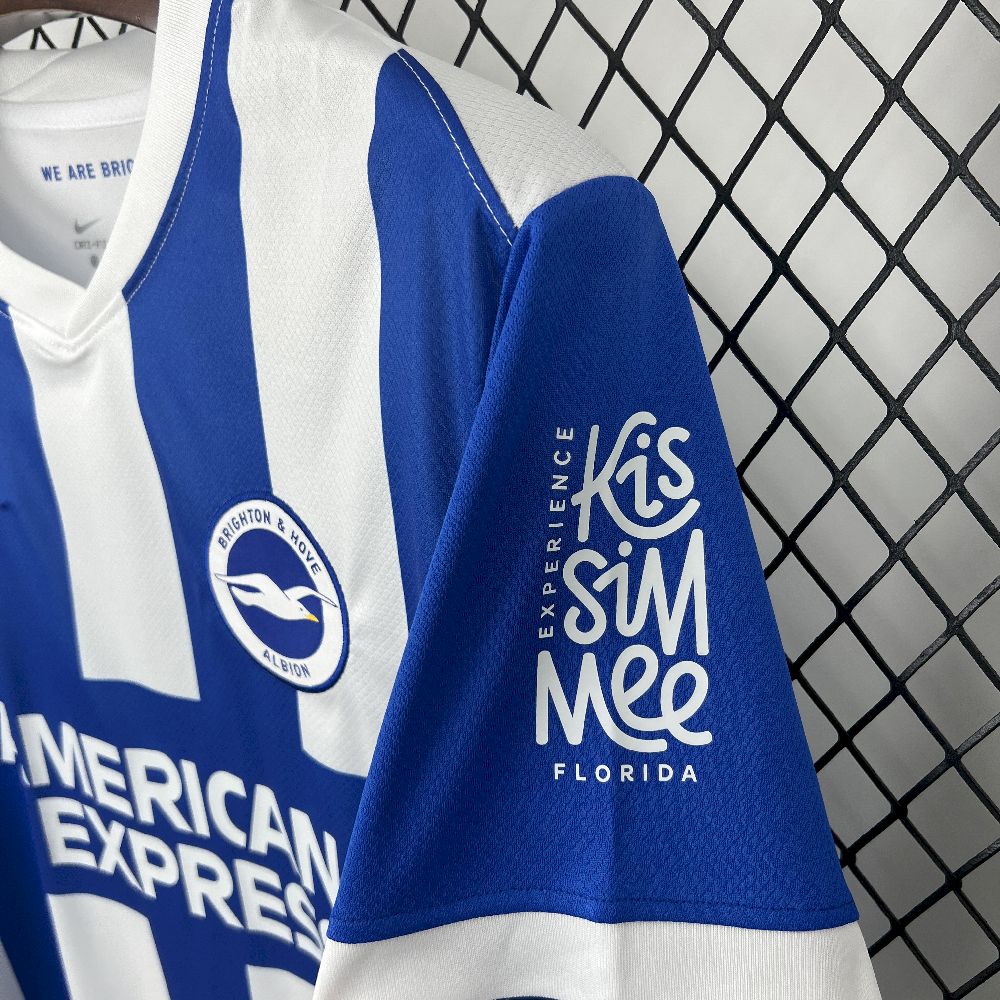 Camisa Brighton Home 2025/26 Azul e Branca - Versão Torcedor