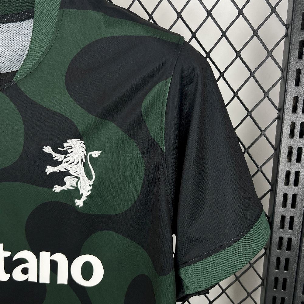 Camisa Sporting Third 2025/26 Preta e Verde - Modelo Torcedor