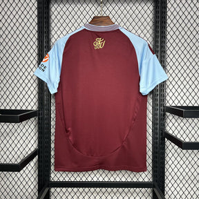 Camisa Aston Villa I 2024/25 Vermelha e Azul - Versão Torcedor