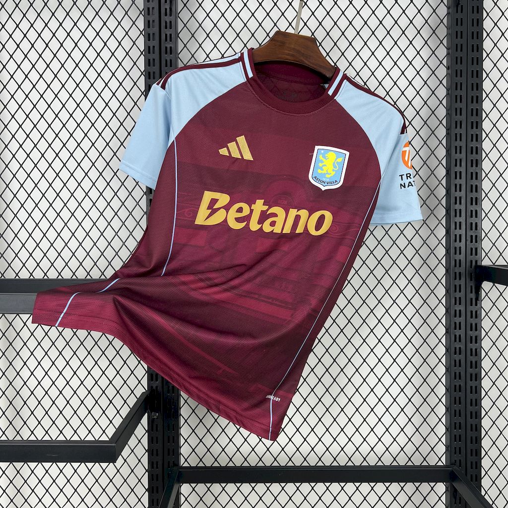 Camisa Aston Villa Home 2025/26 Vermelha e Azul - Versão Torcedor