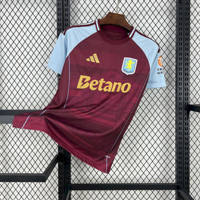 Camisa Aston Villa Home 2025/26 Vermelha e Azul - Versão Torcedor