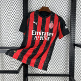 Camisa AC Milan Home 2025/26 Vermelha e Preta - Modelo Torcedor