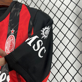 Camisa AC Milan Home 2025/26 Vermelha e Preta - Modelo Torcedor