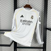 Camisa Real Madrid I 2025/26 Manga Longa - Modelo Torcedor