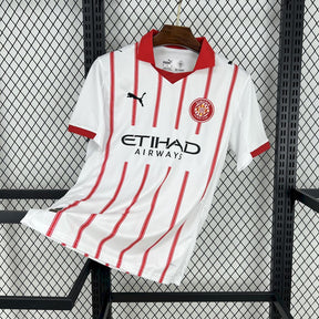 Camisa Girona Home 2025/26 Branca e Vermelha - Versão Torcedor