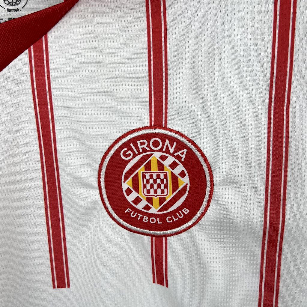 Camisa Girona Home 2025/26 Branca e Vermelha - Versão Torcedor