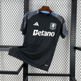 Camisa Aston Villa Away 2025/26 Preta - Versão Torcedor