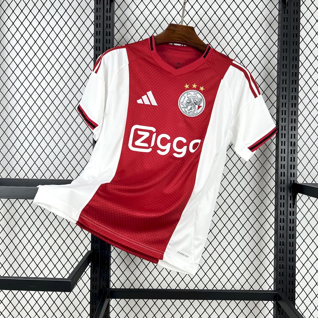 Camisa Ajax Home 2025/26 Vermelha e Branca - Versão Torcedor