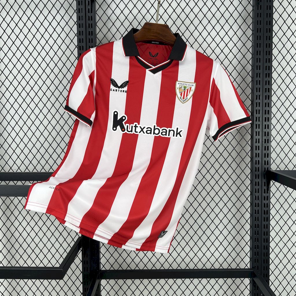 Camisa Athletic Bilbao Home 2025/26 Vermelha e Branca - Modelo Torcedor