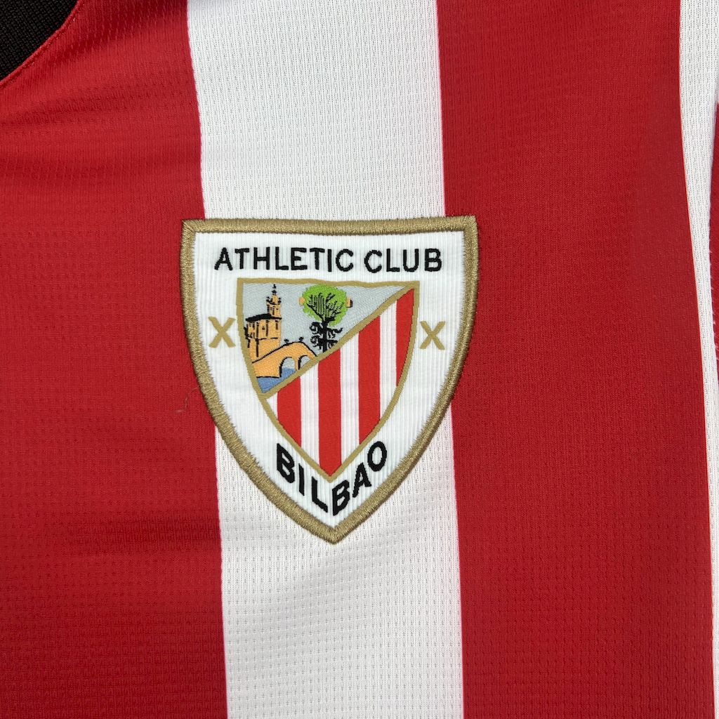 Camisa Athletic Bilbao Home 2025/26 Vermelha e Branca - Modelo Torcedor