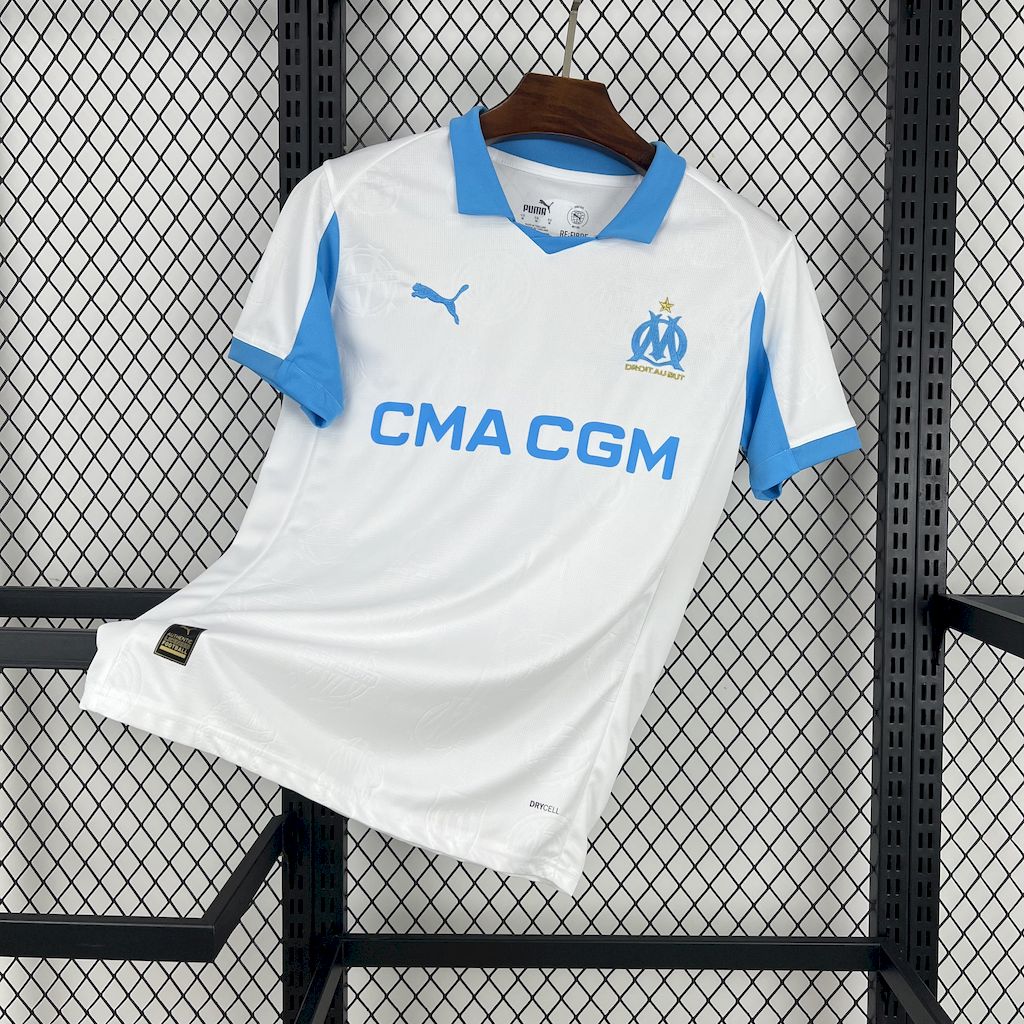 Camisa Olympique de Marseille Home 2025/26 Branca - Modelo Torcedor