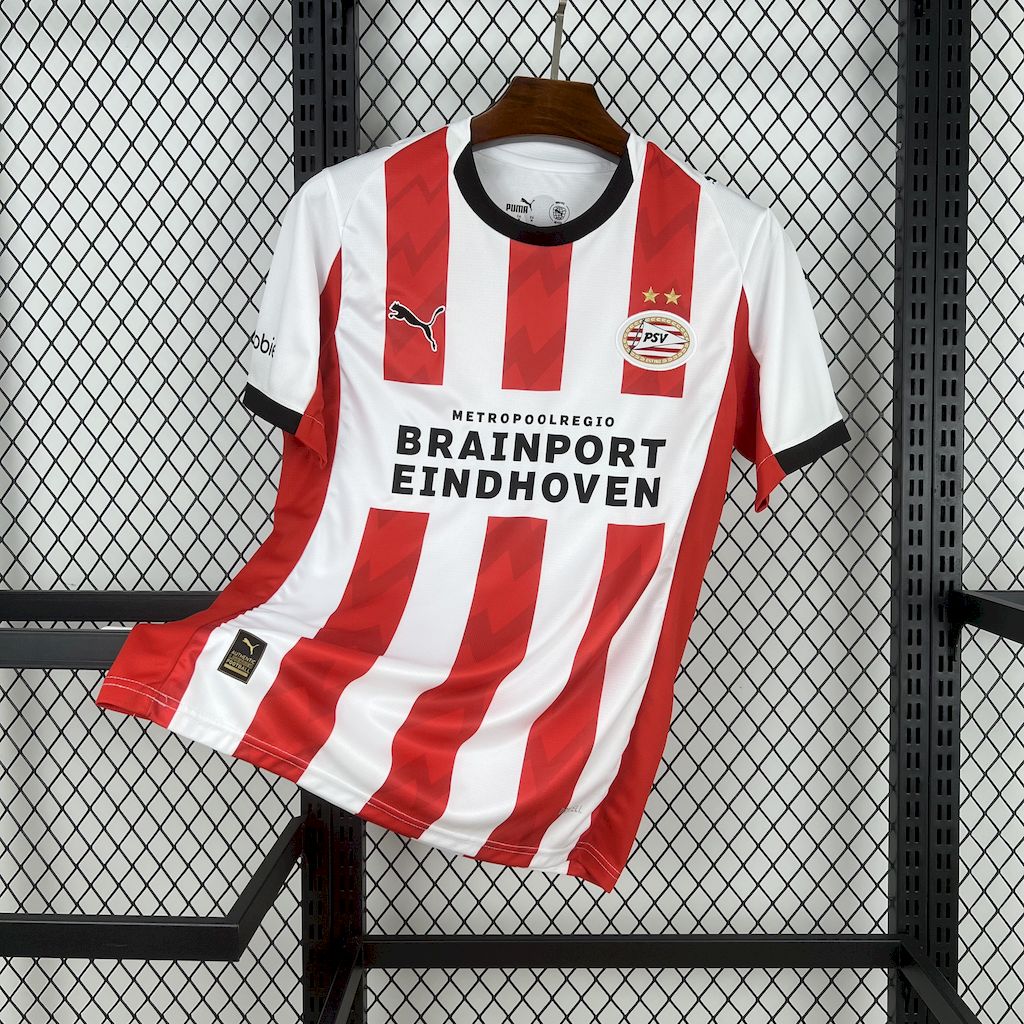 Camisa PSV Home 2025/26 Vermelha e Branca - Modelo Torcedor