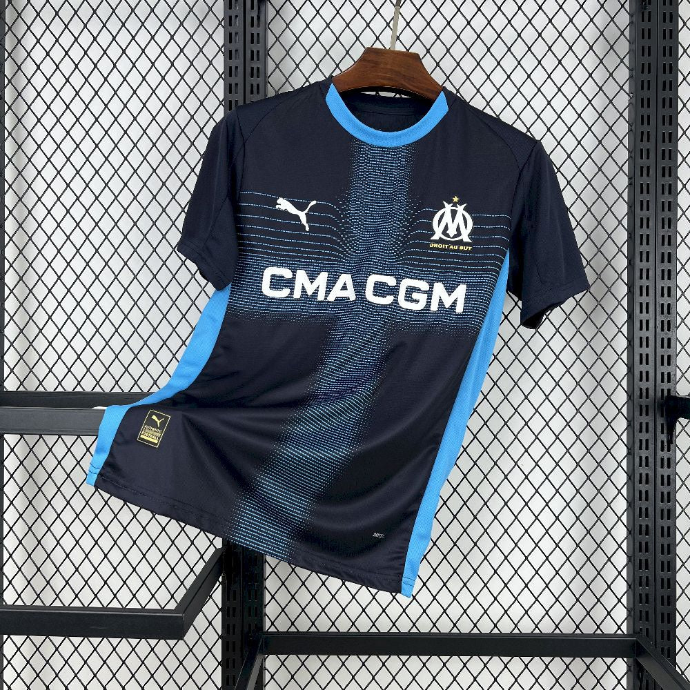Camisa Olympique de Marseille Away 2025/26 Preta - Modelo Torcedor