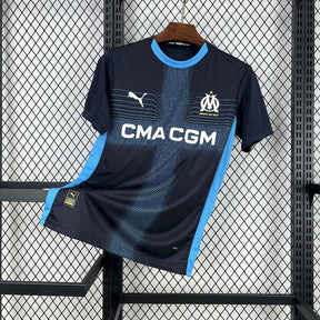 Camisa Olympique de Marseille Away 2025/26 Preta - Modelo Torcedor