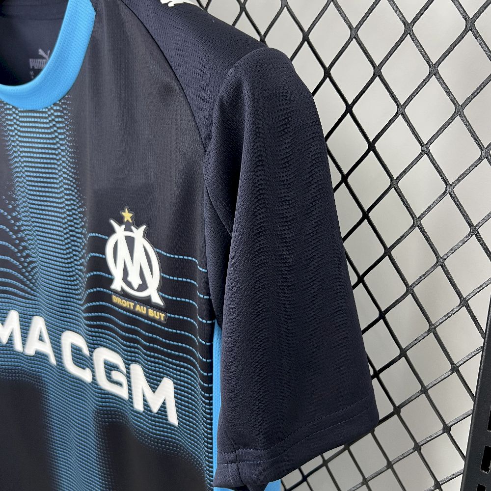 Camisa Olympique de Marseille Away 2025/26 Preta - Modelo Torcedor