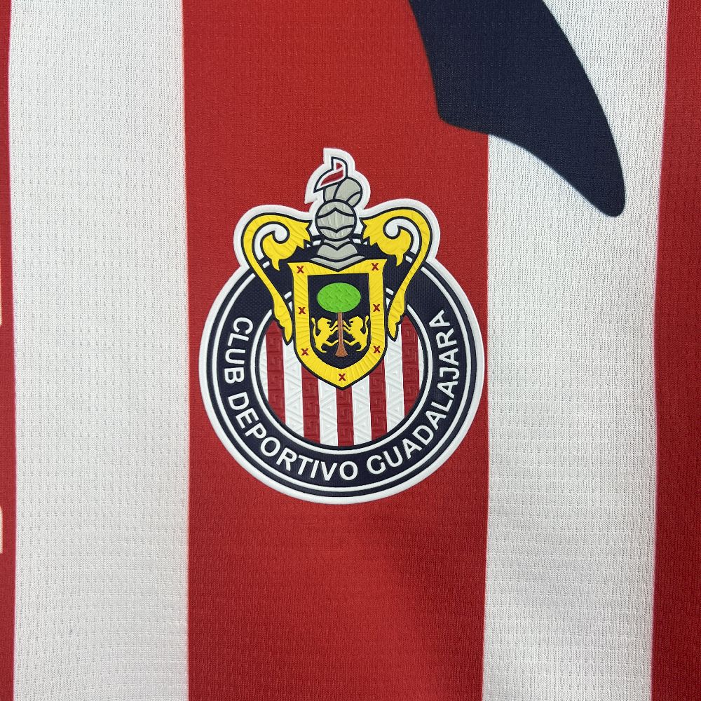 Camisa Clube Chivas Home 2025/26 Vermelha e Branca - Versão Torcedor