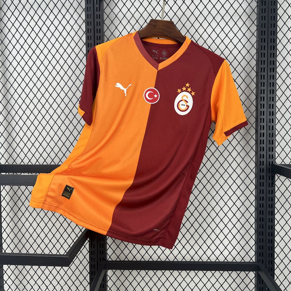Camisa Galatasaray Home 2025/26 Vermelha e Laranja - Modelo Torcedor