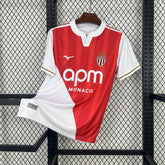 Camisa Monaco Home 2025/26 Vermelha e Branca - Modelo Torcedor