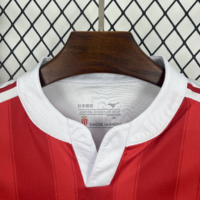 Camisa Monaco Home 2025/26 Vermelha e Branca - Modelo Torcedor