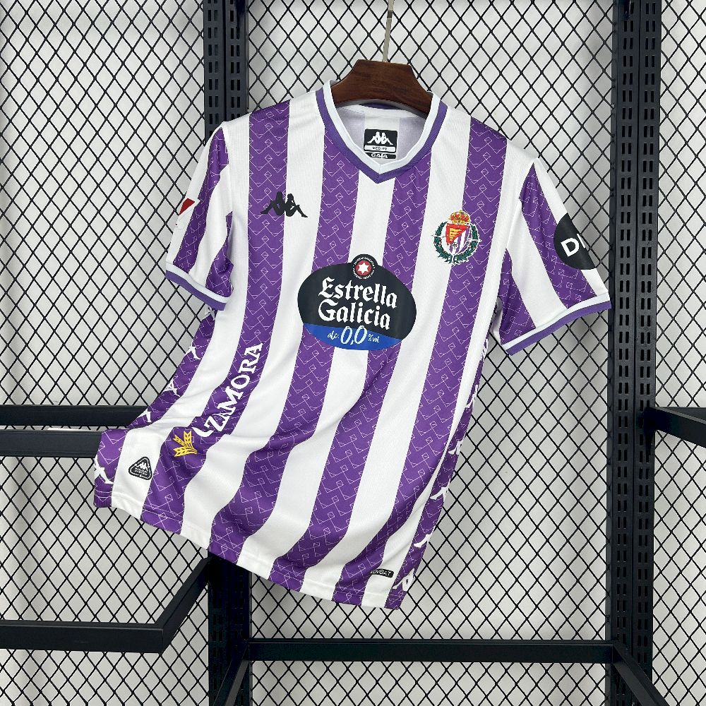 Camisa Real Valladolid Home 2025/26 Roxa e Branca - Versão Torcedor