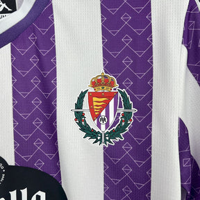 Camisa Real Valladolid Home 2025/26 Roxa e Branca - Versão Torcedor