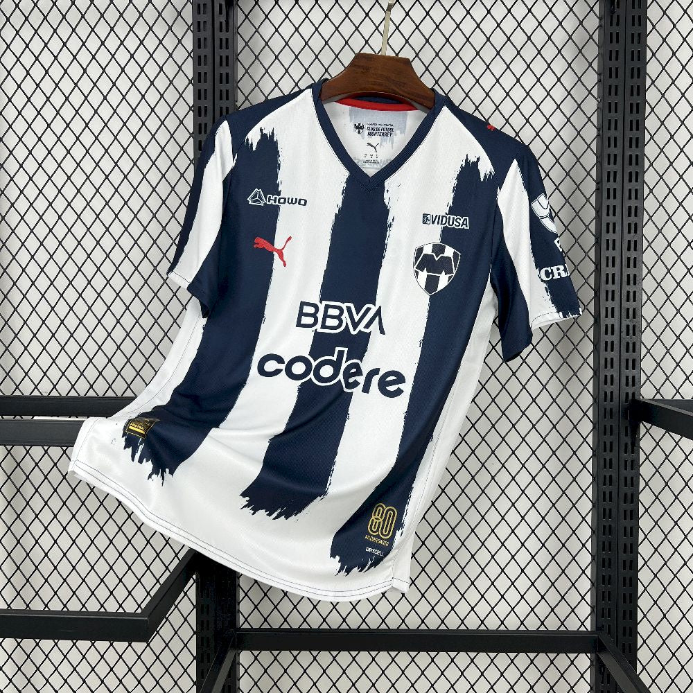Camisa Monterrey Home 2025/26 Azul e Branca - Versão Torcedor