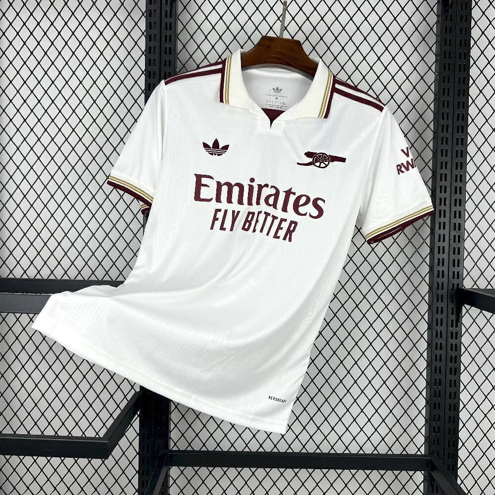 Camisa Arsenal Third 2025/26 Branca - Modelo Torcedor