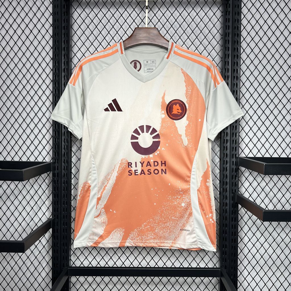 Camisa Roma II 2024/25 Laranja e Branca - Modelo Torcedor