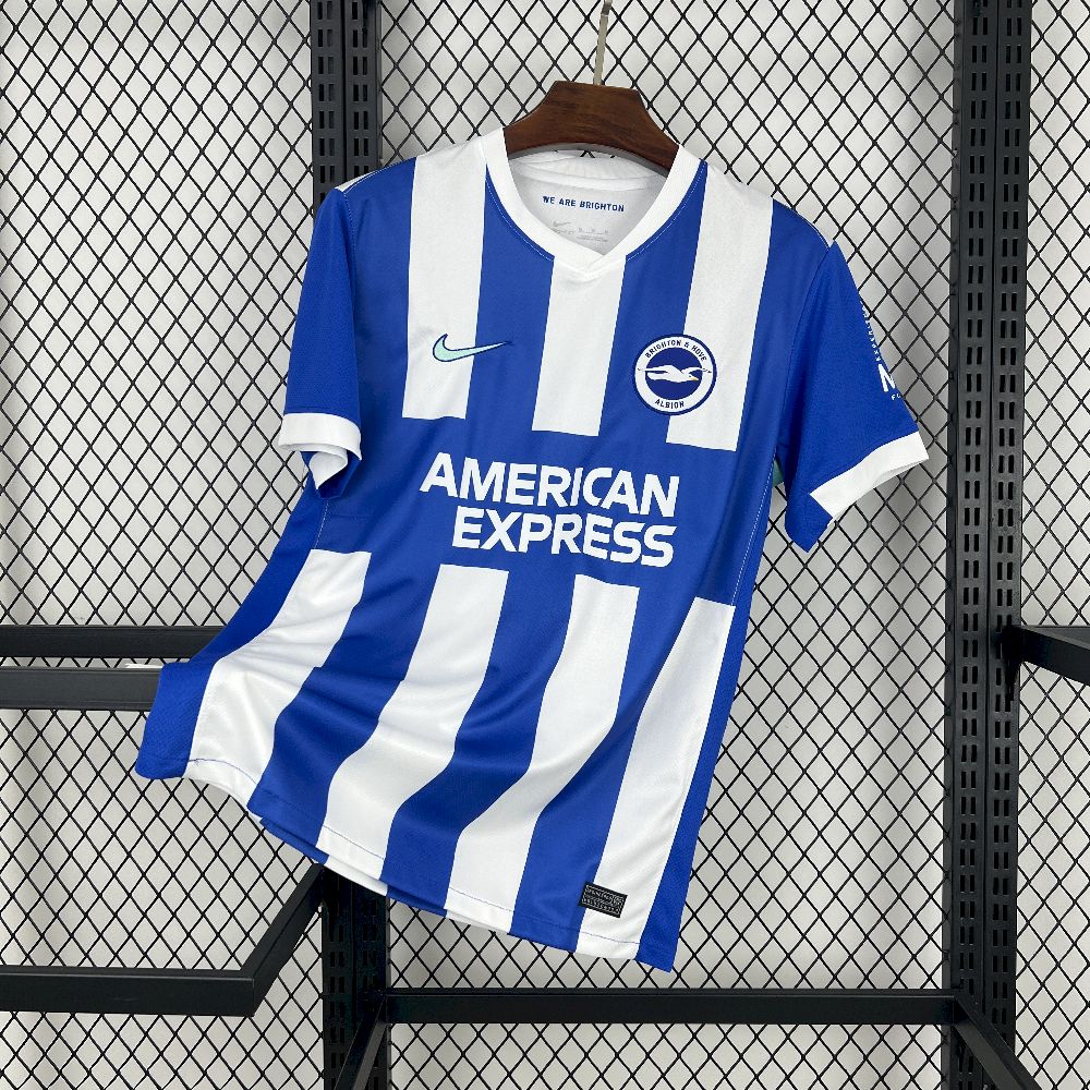 Camisa Brighton Home 2025/26 Azul e Branca - Versão Torcedor