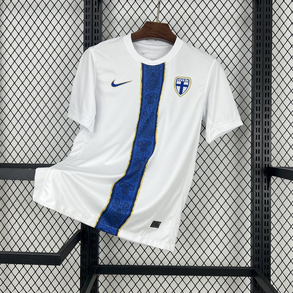Camisa Seleção Finlândia I 2025 Branca e Azul - Versão Torcedor
