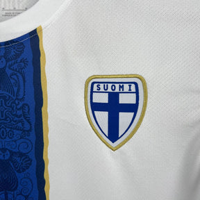 Camisa Seleção Finlândia I 2025 Branca e Azul - Versão Torcedor