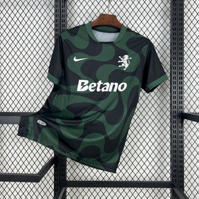 Camisa Sporting Third 2025/26 Preta e Verde - Modelo Torcedor