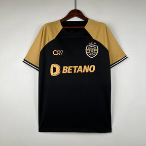 Camisa Sporting Third 2023/24 Preta e Dourado - Versão Torcedor