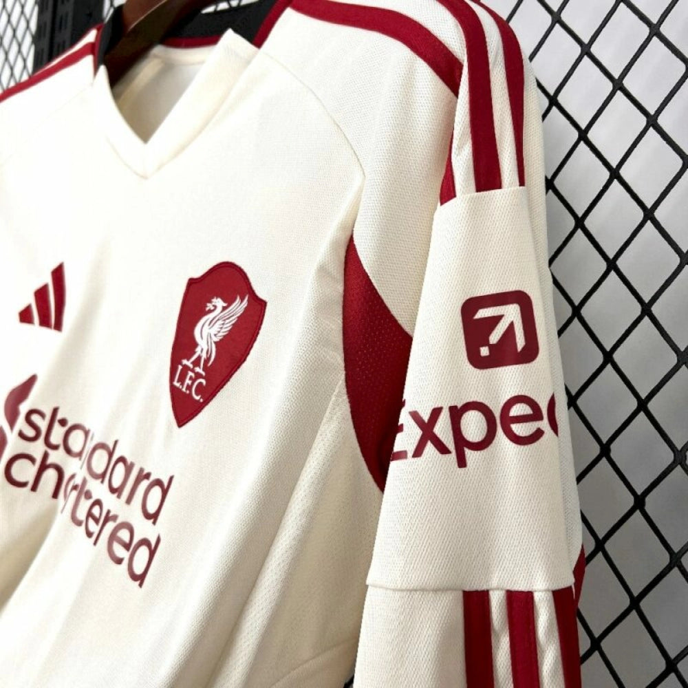 Camisa Liverpool Away 2025/26 Bege - Manga Longa