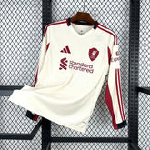 Camisa Liverpool Away 2025/26 Bege - Manga Longa