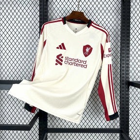 Camisa Liverpool Away 2025/26 Bege - Manga Longa